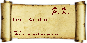 Prusz Katalin névjegykártya